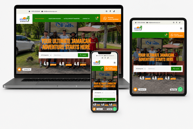 Waves Tours Jamaica website design by ItsWebExpert Karachi